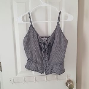 Black Checkered Crop Top